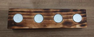 Suporte de velas em madeira