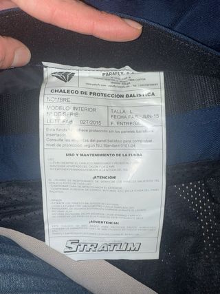 Chaleco protección balística