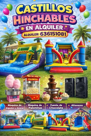 Alquiler Castillos Hinchables, Sillas y Mesas