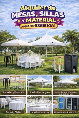 Alquiler Castillos Hinchables, Sillas y Mesas