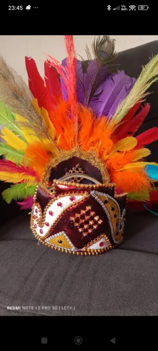 Disfraz de Carnaval Dorado y Rojo