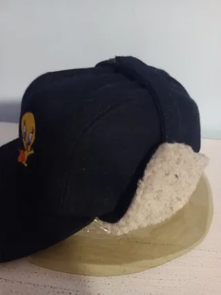 Gorra Vintage Tweety Pie Negro Orejeras