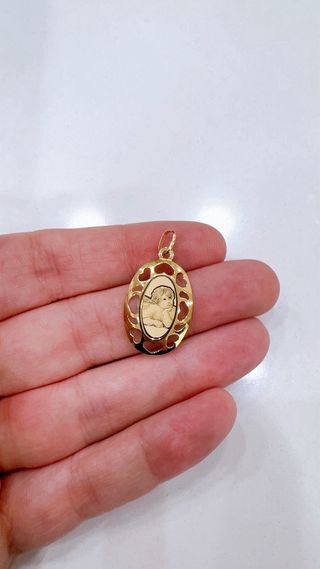 Ciondolo medaglia religiosa in oro 18kt 750