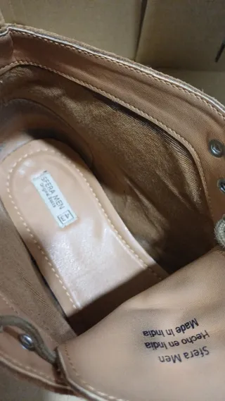 Botas de hombre color beig serraje