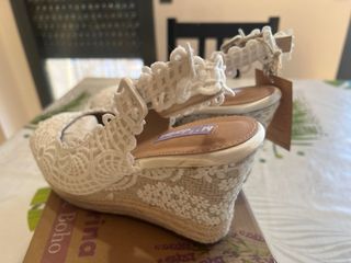Zapatos de novia encaje blanco talla 39