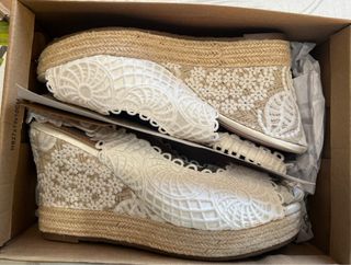 Zapatos de novia encaje blanco talla 39