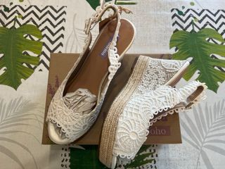 Zapatos de novia encaje blanco talla 39