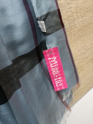 Pañuelo Miss-tic Seda Viscosa Azul/Rojo cuadros