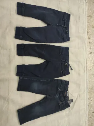 Lote 3 pantalones jeans niño 9-18 meses
