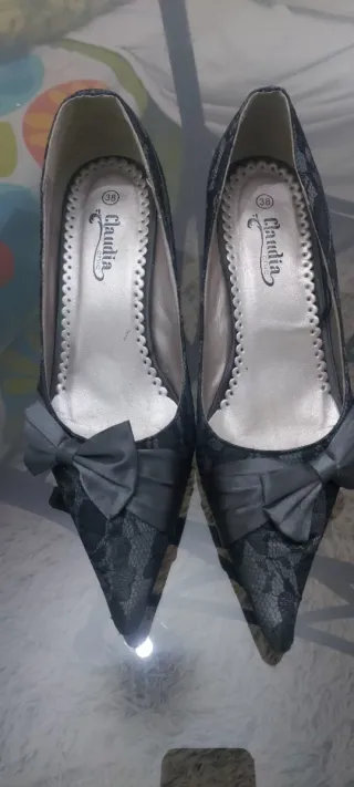 Zapatos de fiesta encaje negro