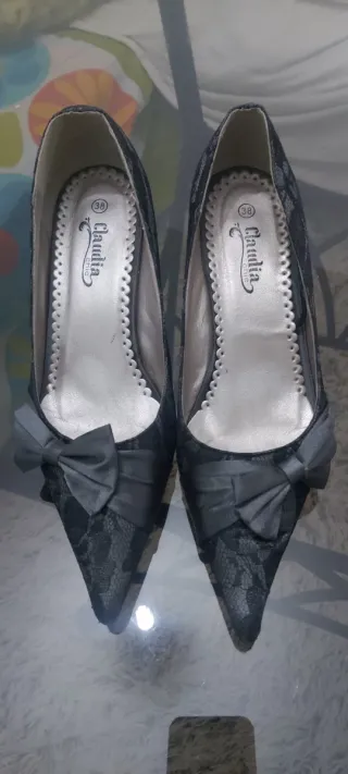 Zapatos de fiesta encaje negro