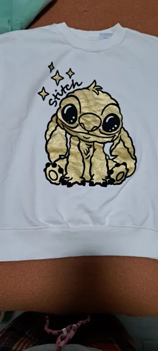 Sudadera niña Stitch dorada