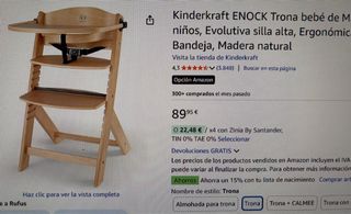 Trona Kinderkraft Enock Madera Evolutiva