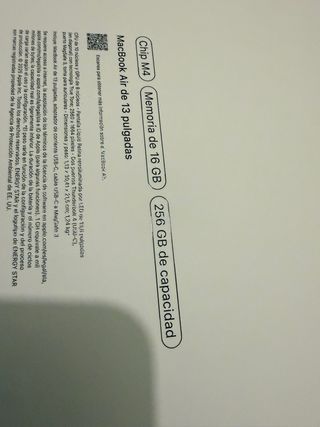 Caja MacBook Air M4 16GB 256GB Medianoche