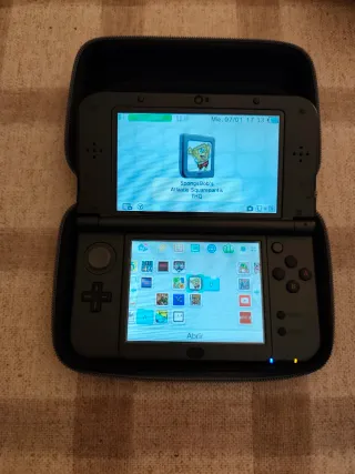 Nintendo 3DS XL Negra + Funda + 2 Juegos