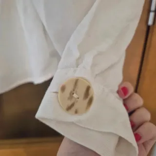 Camisa Zara blanca botones cintura ajustable