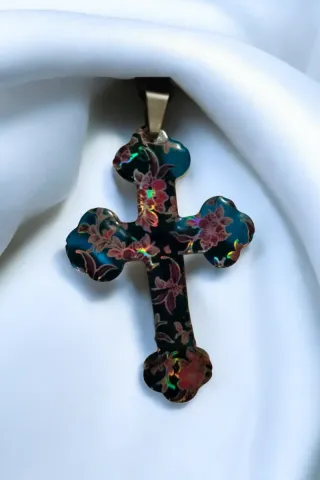 Collana Croce Resina Goth Coquette