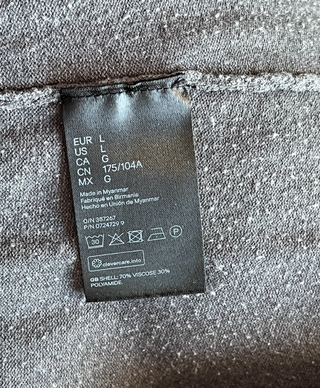 Vestido H&M Gris Manga Francesa Falda Evasé