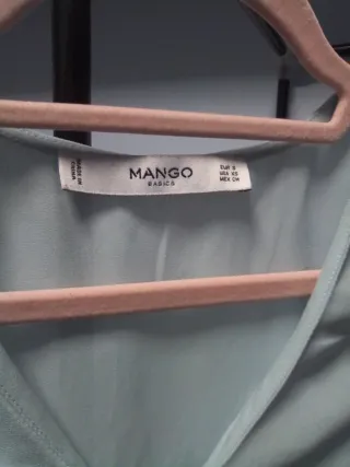 Blusa Celeste V-Neck Manga Larga