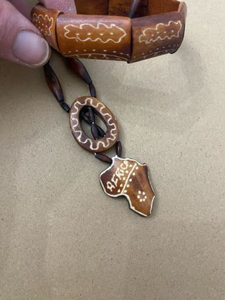 Set Bracciale e Collana Africana Legno