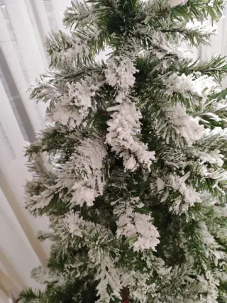 ARBOL NAVIDAD efecto nevado 210 x 90 cm como NUEVO