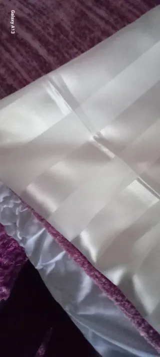 Coppia di Federe effetto raso  color crema