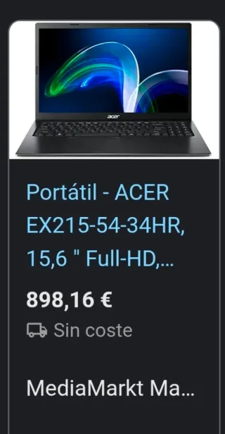《NUEVO》Acer Extensa 15 EX215-54-34HR 16GB 15" IPS