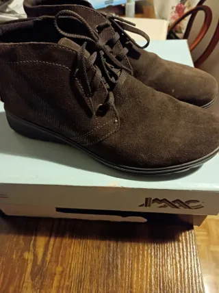 Botines IMAC piel marrones cordones