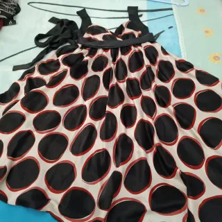 Vestido vintage seda lunares talla S