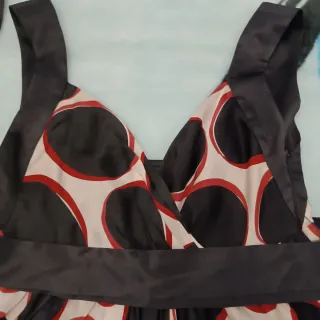 Vestido vintage seda lunares talla S