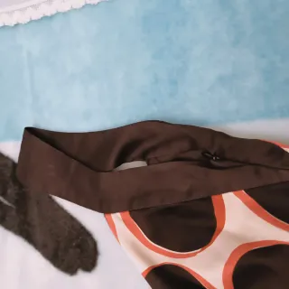 Vestido vintage seda lunares talla S