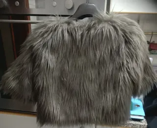 Pelliccetta donna grigia taglia S foderata in raso