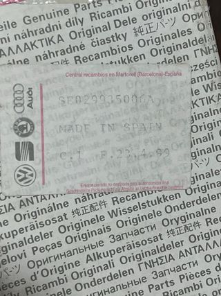 Piloto matrícula Seat