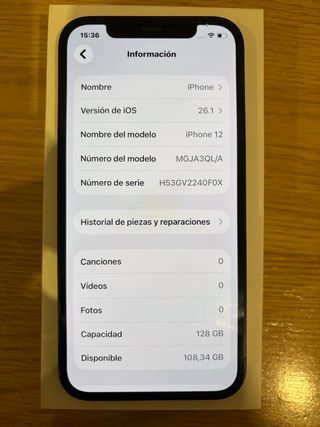iPhone 12 128GB negro + caja | Carga inalámbrica