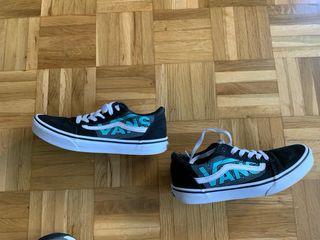 Zapatillas Vans Negras y Turquesa Talla 37