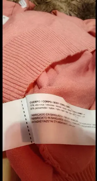 Jersey punto rosa talla M