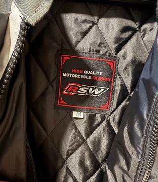 Casaco moto RSW branco e cinza