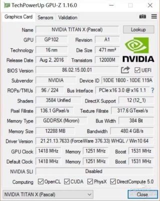 Nvidia GTX Titan X Pascal