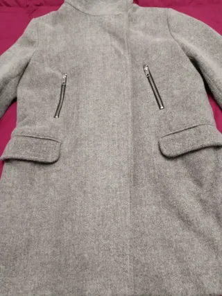 Chaquetón paño gris Bershka talla L