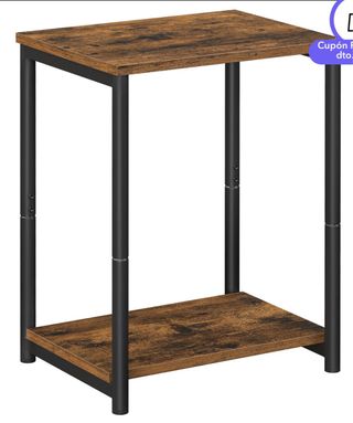 Mesa auxiliar estantería metal y madera