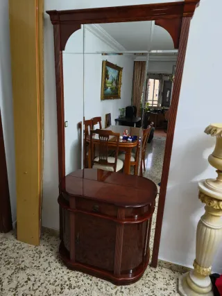 Mueble recibidor con espejo madera