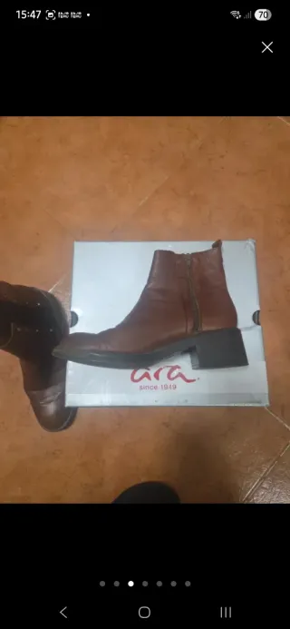 Botines de piel marrones talla 41