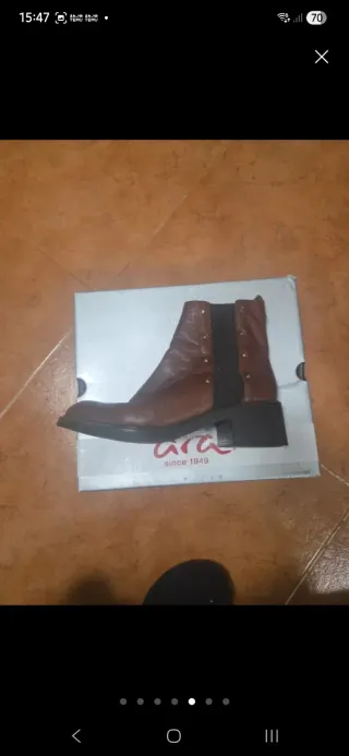 Botines de piel marrones talla 41