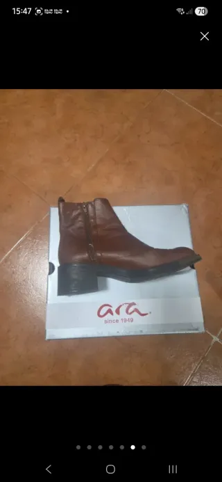 Botines de piel marrones talla 41
