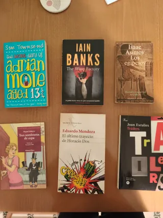 Varios libros en inglés, español y catalán