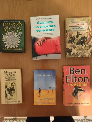 Varios libros en inglés, español y catalán