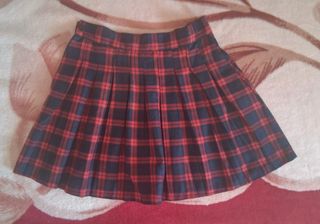 Falda Plisada Cuadros Estilo Colegiala