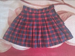 Falda Plisada Cuadros Estilo Colegiala