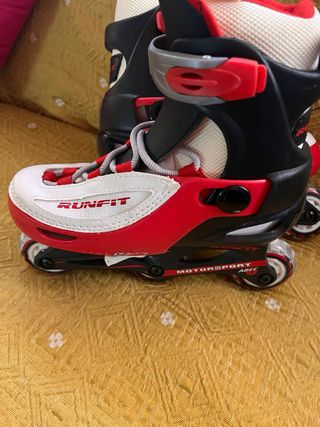 Patines en línea Runfit blancos y rojos