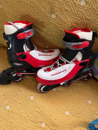 Patines en línea Runfit blancos y rojos